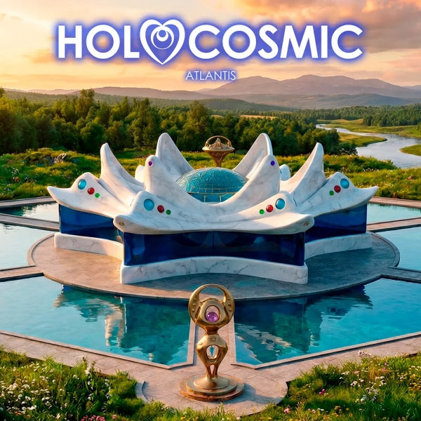 Portada del album de HoloCosmic Atlantis, música para reconectar con Atlántida.
