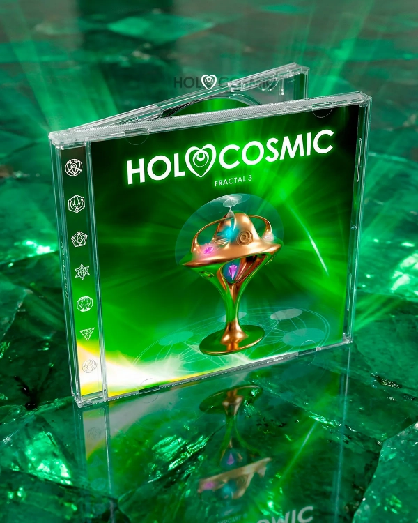 CD de música cósmica formato Jewel Box Fractal 3 de HoloComisc.