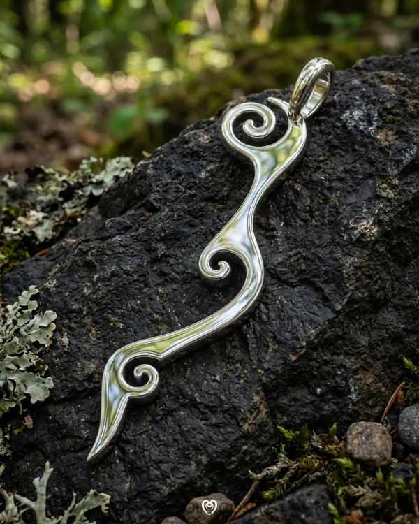 Colgante de plata original Recovecos del Alma, una joya surrealista del artista Ivan-HoloCosmic.