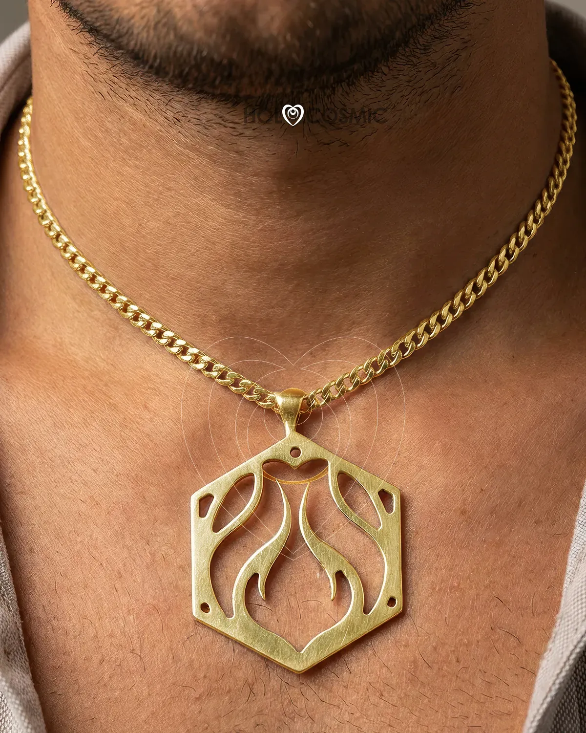 Leim Joyería Colgante Laton Hexagono Leim HOLOCOSMIC