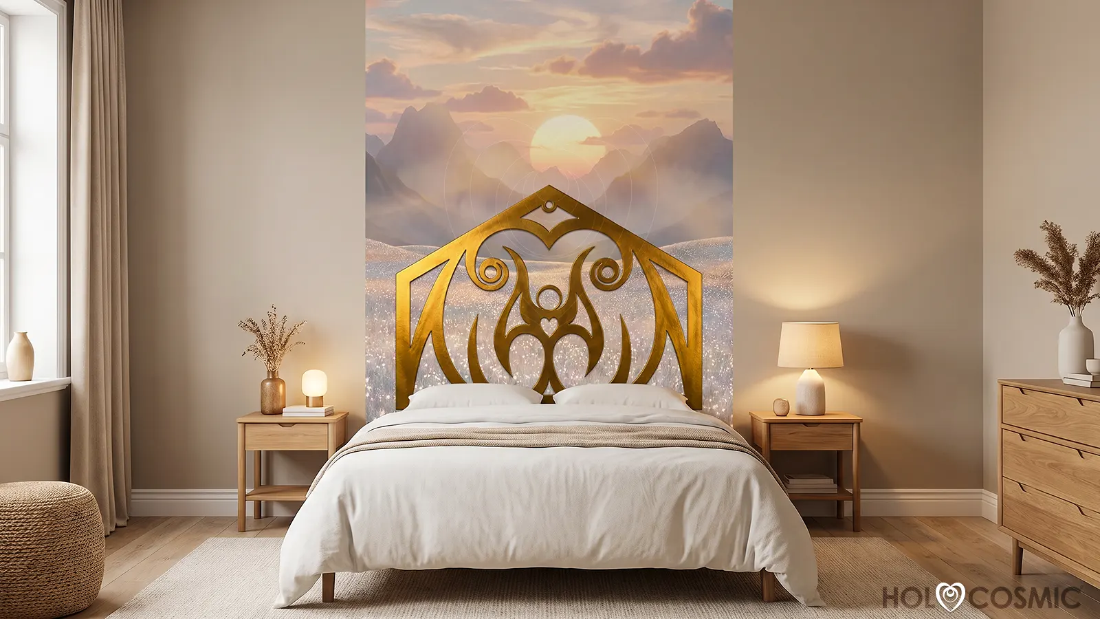 Shaeim Mural Headboards Headboard Bed Wallpaper Relaxing Landscape Shaeim HOLOCOSMIC
